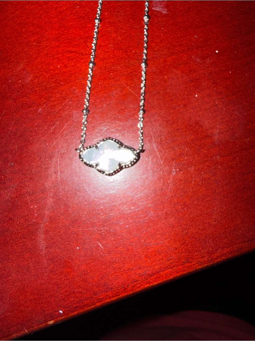 Kendra Scott White Mother-of-Pearl Clover Necklace